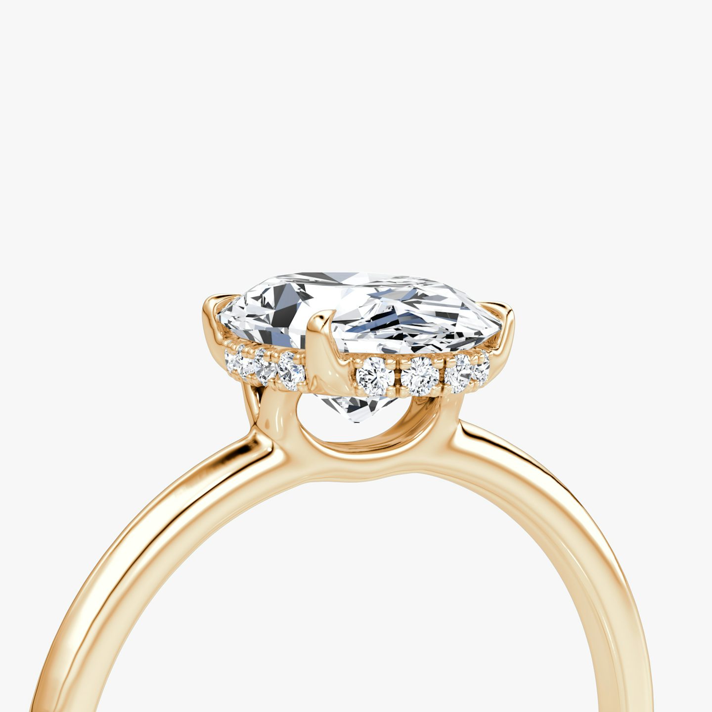 The Signature | Oval | 14k | 14k Rose Gold | Band: Plain | Band width: Standard | Setting style: Hidden Halo | Diamond orientation: vertical | Carat weight: See full inventory