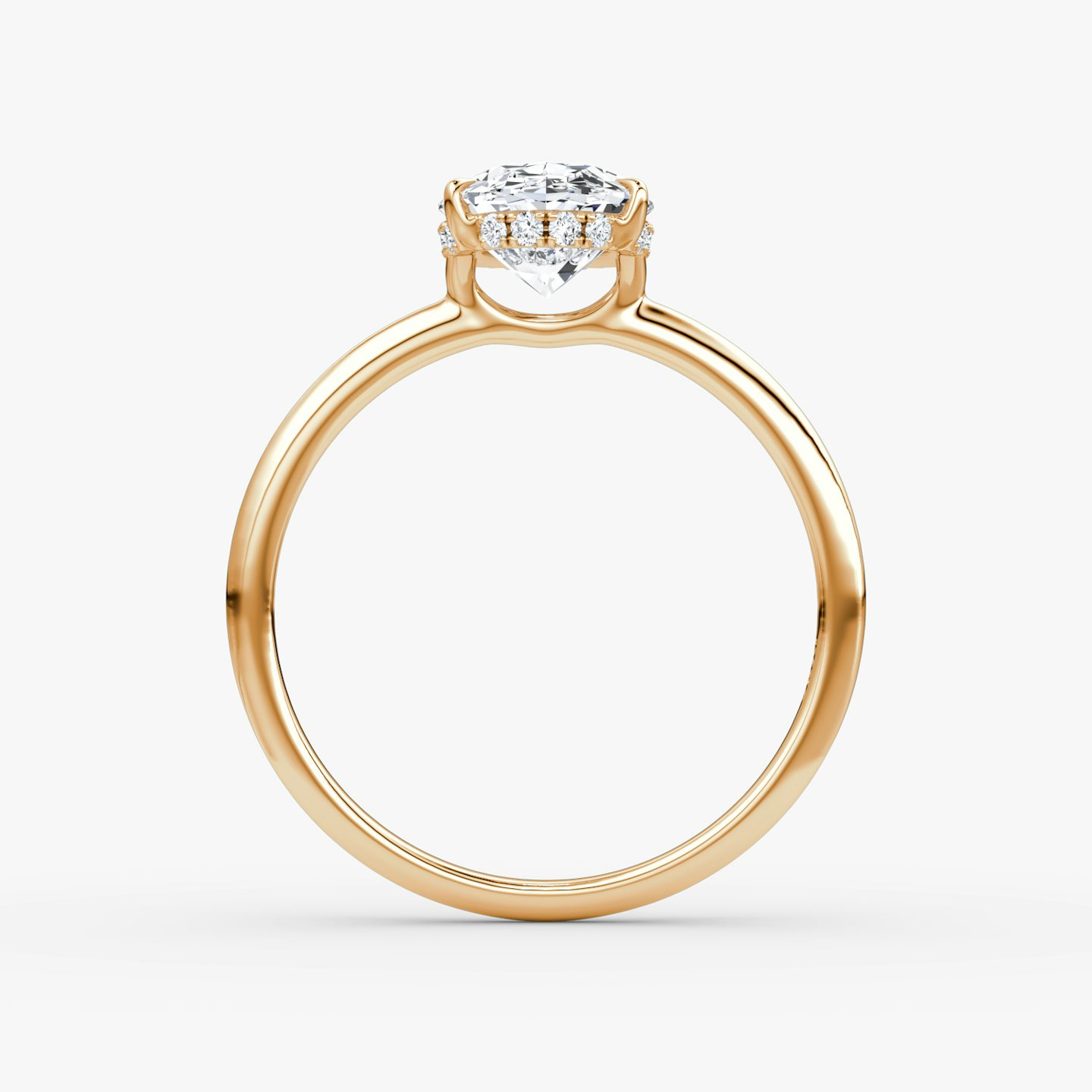The Signature | Oval | 14k | 14k Rose Gold | Band: Plain | Band width: Standard | Setting style: Hidden Halo | Diamond orientation: vertical | Carat weight: See full inventory