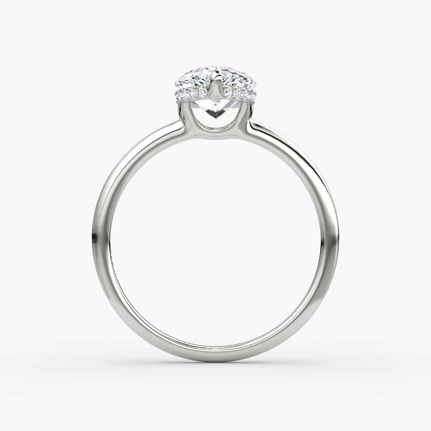 The Signature | Pear | 18k | 18k White Gold | Band width: Standard | Band: Plain | Setting style: Hidden Halo | Diamond orientation: vertical | Carat weight: See full inventory