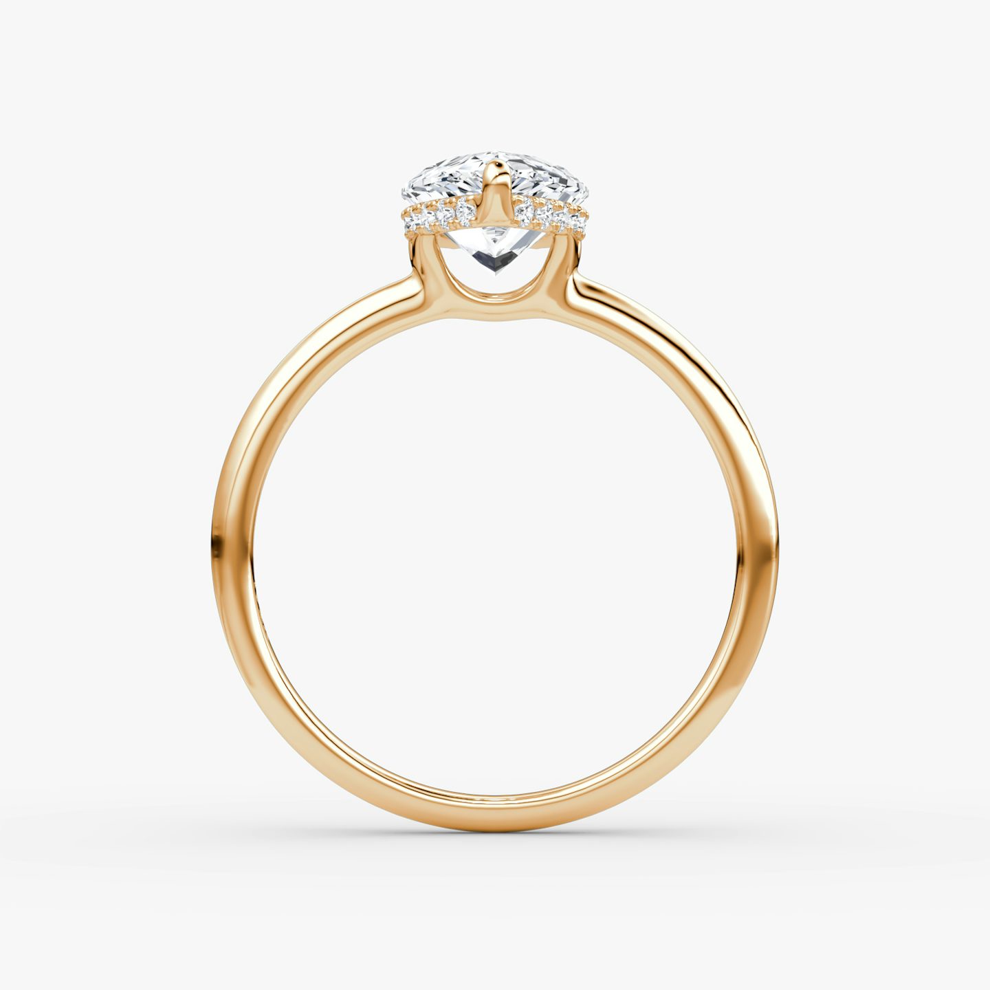 The Signature | Pear | 14k | 14k Rose Gold | Band: Plain | Band width: Standard | Setting style: Hidden Halo | Diamond orientation: vertical | Carat weight: See full inventory