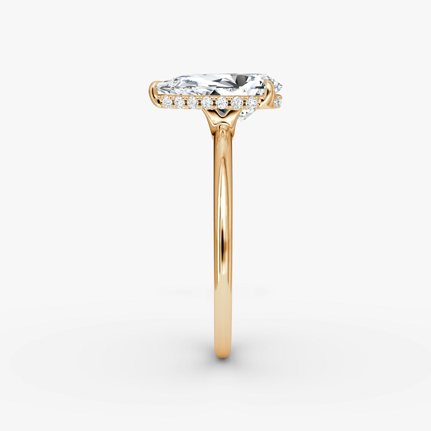 The Signature | Pear | 14k | 14k Rose Gold | Band width: Standard | Band: Plain | Setting style: Hidden Halo | Diamond orientation: vertical | Carat weight: See full inventory