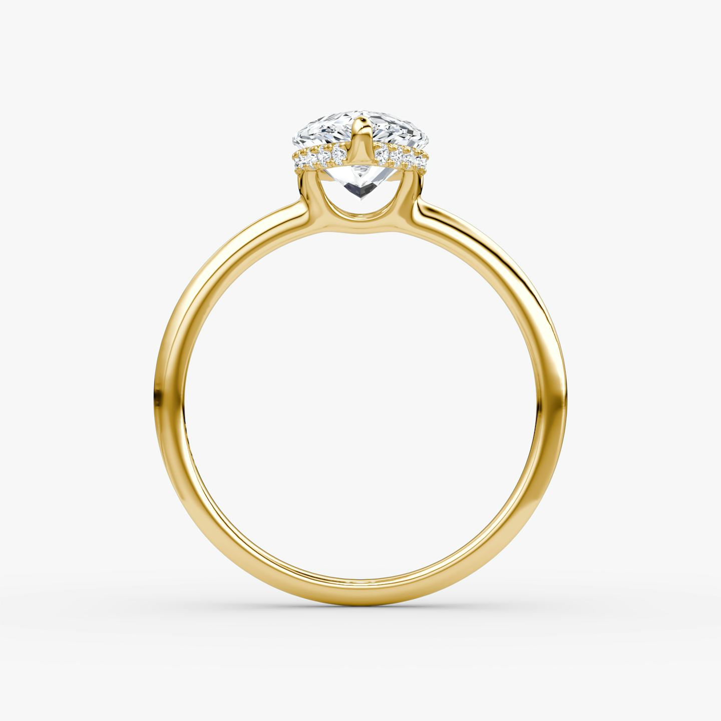 The Signature | Pear | 18k | 18k Yellow Gold | Band width: Standard | Band: Plain | Setting style: Hidden Halo | Diamond orientation: vertical | Carat weight: See full inventory