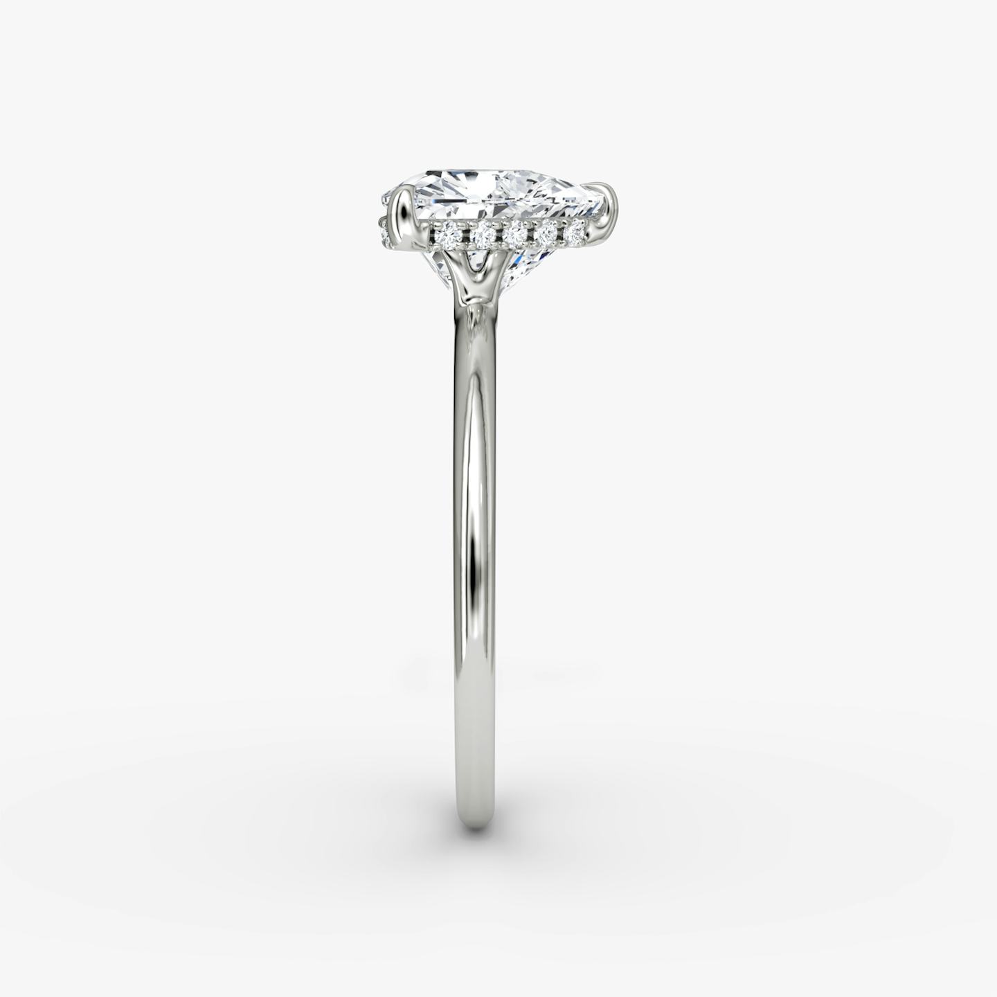The Signature | Trillion | Platinum | Band width: Standard | Band: Plain | Setting style: Hidden Halo | Diamond orientation: vertical | Carat weight: See full inventory