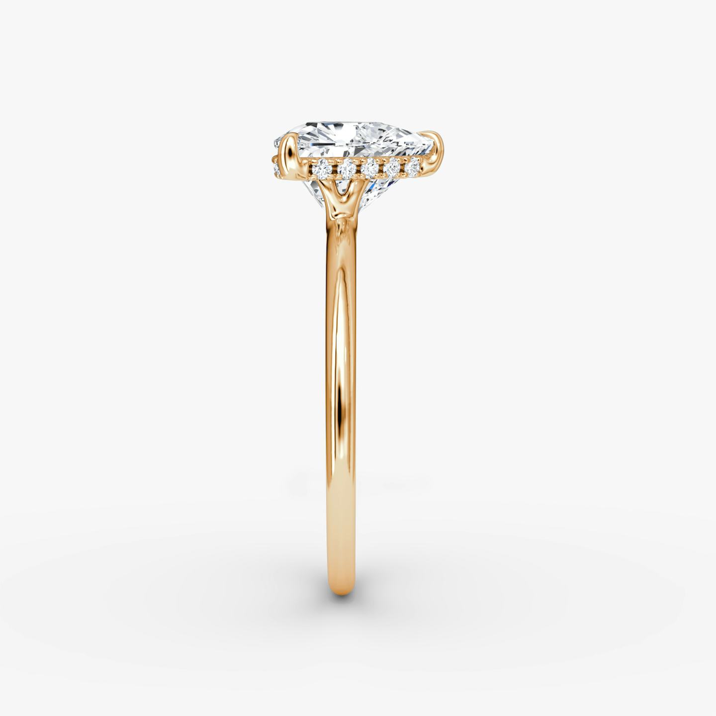 The Signature | Trillion | 14k | 14k Rose Gold | Band width: Standard | Band: Plain | Setting style: Hidden Halo | Diamond orientation: vertical | Carat weight: See full inventory