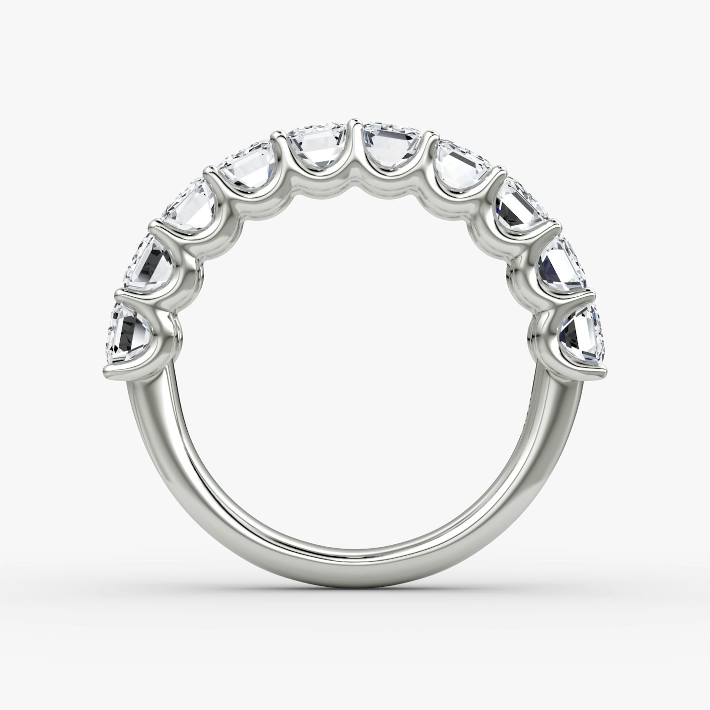 Bague Eternity | Émeraude | 18k | Or blanc 18 carats | Modèle d'anneau: Diamant demi-tour | Poids en carats: 2½