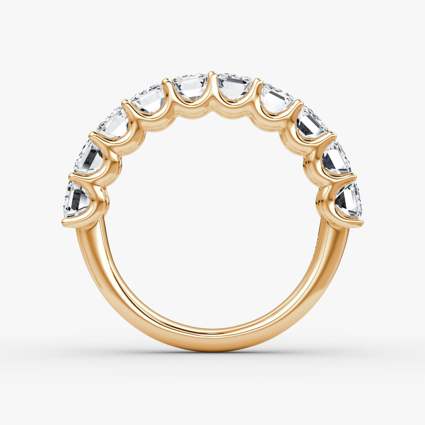 The Eternity Band | emerald | 14k | rose-gold | bandStyle: half | caratWeight: 2.5ct