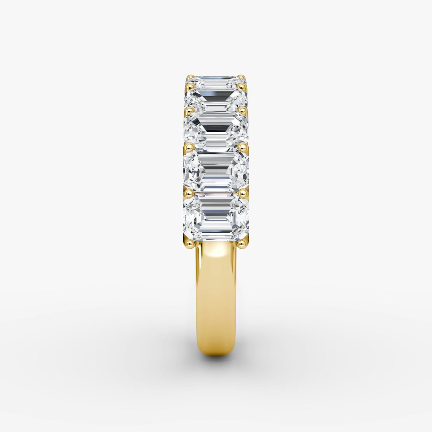 The Eternity Band | Emerald | 18k | 18k Yellow Gold | Band style: Half diamond | Carat weight: 2½