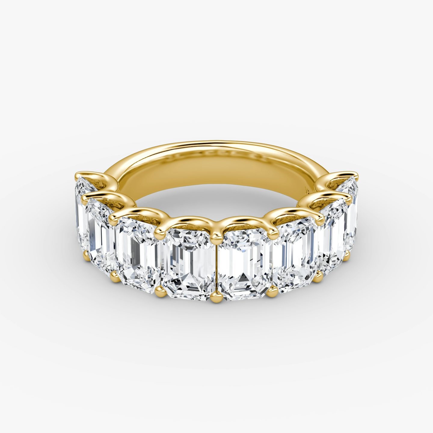 The Eternity Band | Emerald | 18k | 18k Yellow Gold | Band style: Half diamond | Carat weight: 4