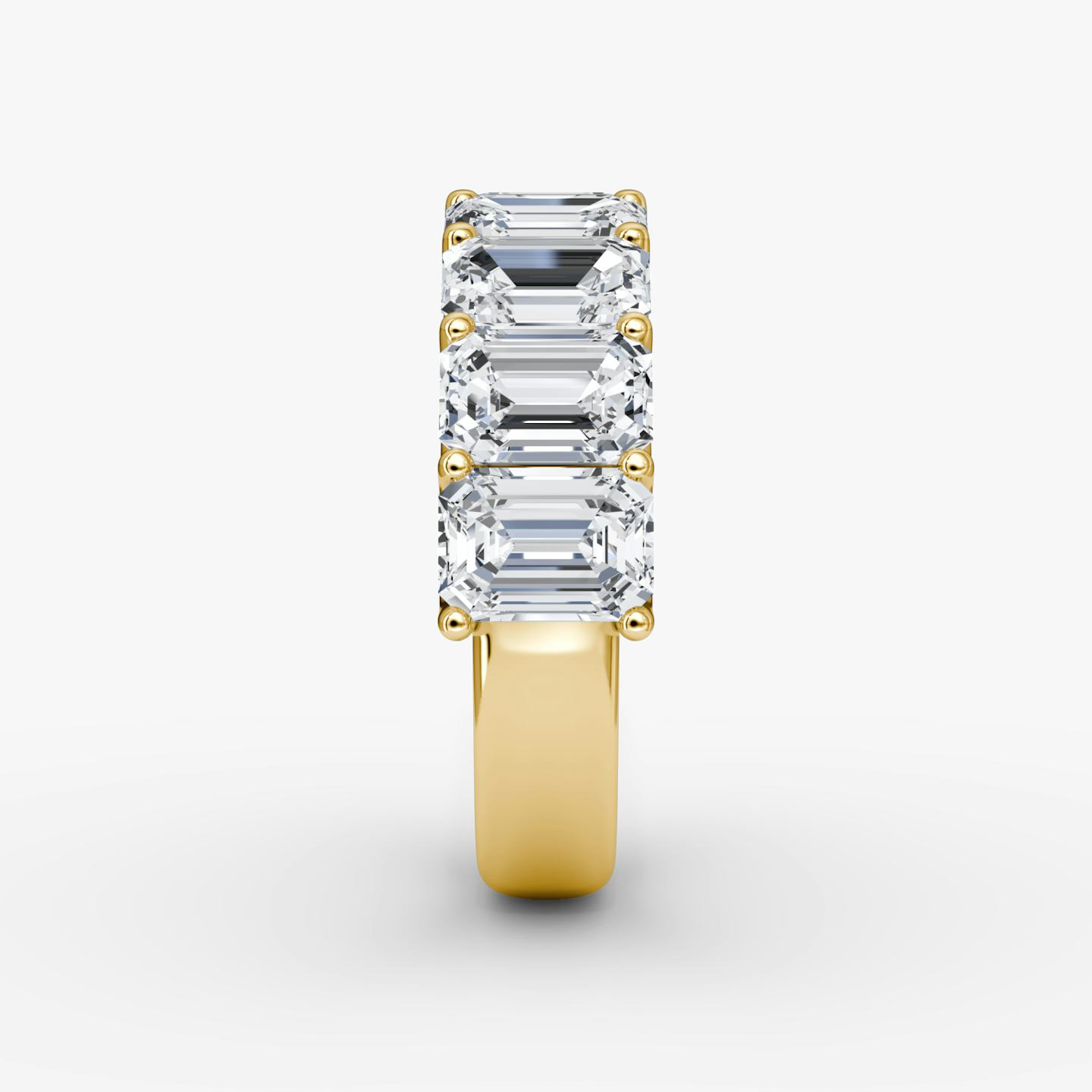 The Eternity Band | Emerald | 18k | 18k Yellow Gold | Band style: Half diamond | Carat weight: 4