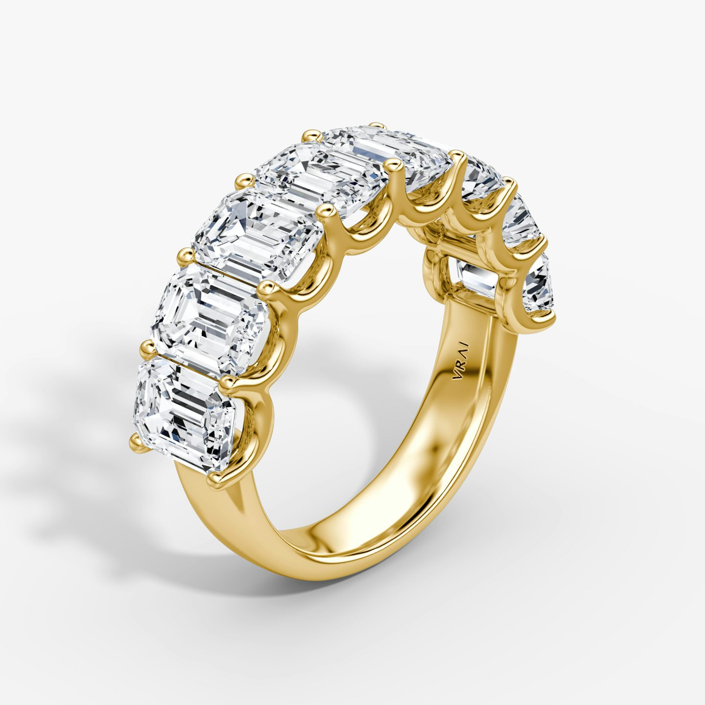 Anillo Eternity  | Esmeralda | 18k | Oro amarillo de 18 quilates | Estilo del anillo: Medio círculo de diamantes | Peso en quilates: 4
