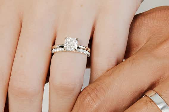 How to Pair Your Cushion Engagement Ring With a Wedding Band