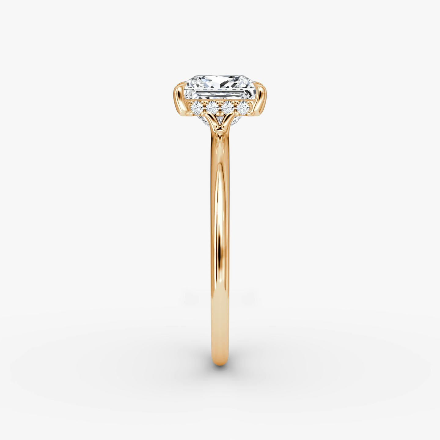 The Signature | Princess | 14k | 14k Rose Gold | Band width: Standard | Band: Plain | Setting style: Hidden Halo | Diamond orientation: vertical | Carat weight: See full inventory