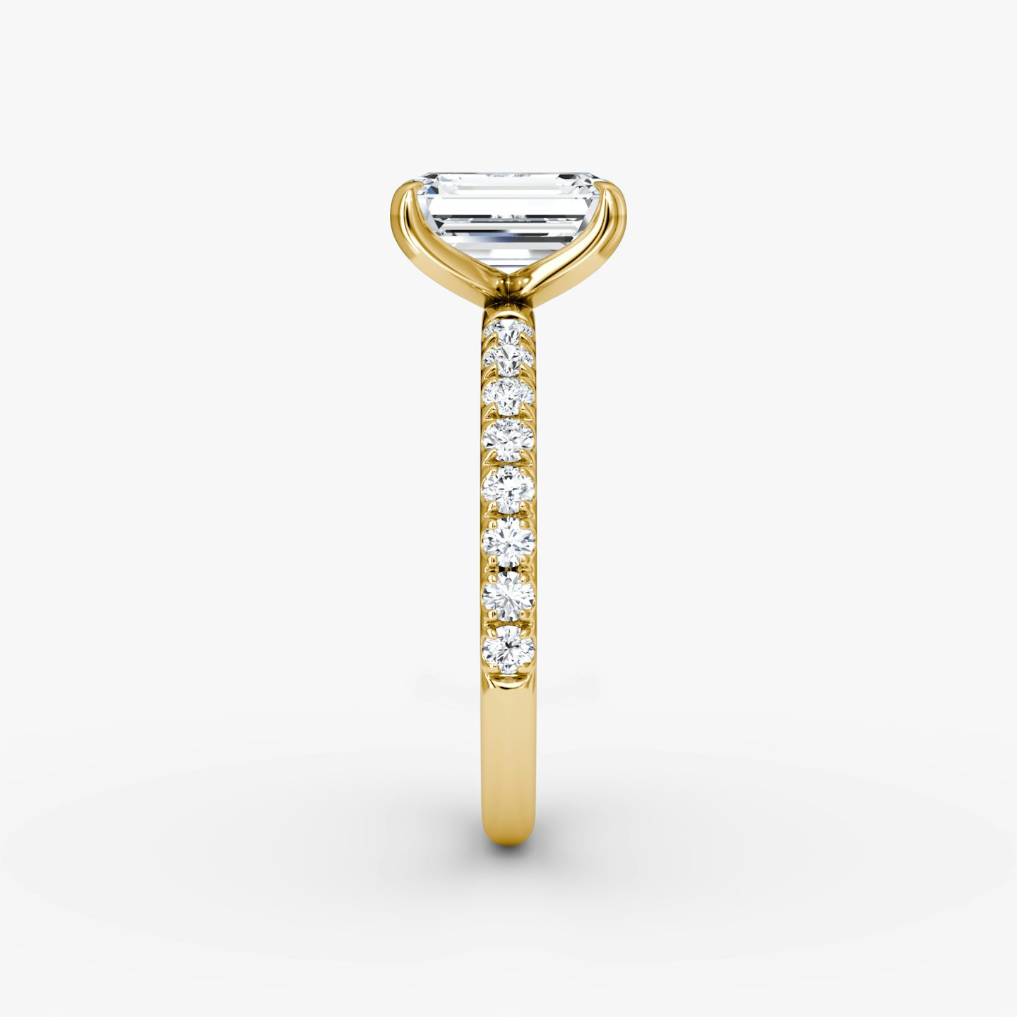 The Classic | Emerald | 18k | 18k Yellow Gold | Band width: Large | Band: Pavé | Diamond orientation: vertical | Carat weight: See full inventory