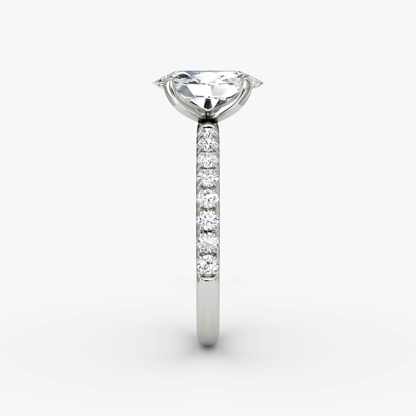 The Classic | Oval | 18k | 18k White Gold | Band width: Large | Band: Pavé | Diamond orientation: vertical | Carat weight: See full inventory