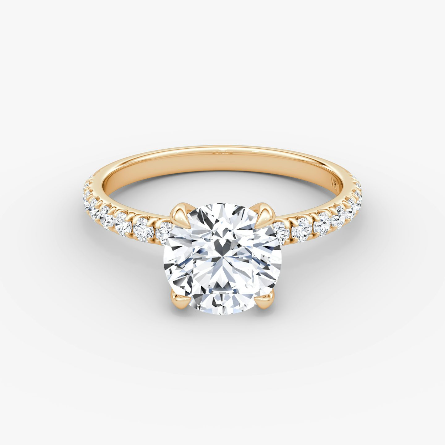 The Classic | Round Brilliant | 14k | 14k Rose Gold | Band width: Large | Band: Pavé | Carat weight: See full inventory | Diamond orientation: vertical