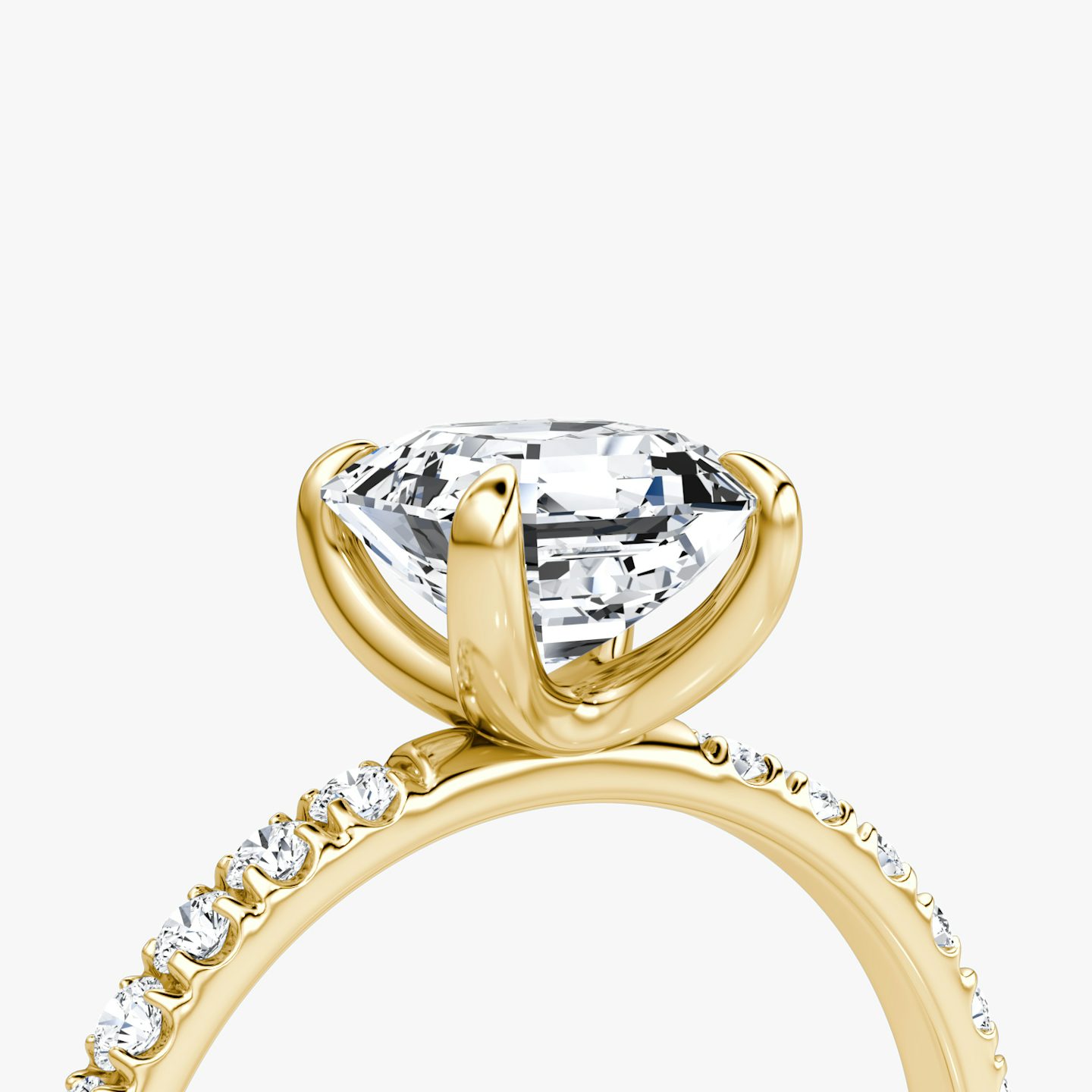 The Classic | Asscher | 18k | 18k Yellow Gold | Band width: Large | Band: Pavé | Diamond orientation: vertical | Carat weight: See full inventory