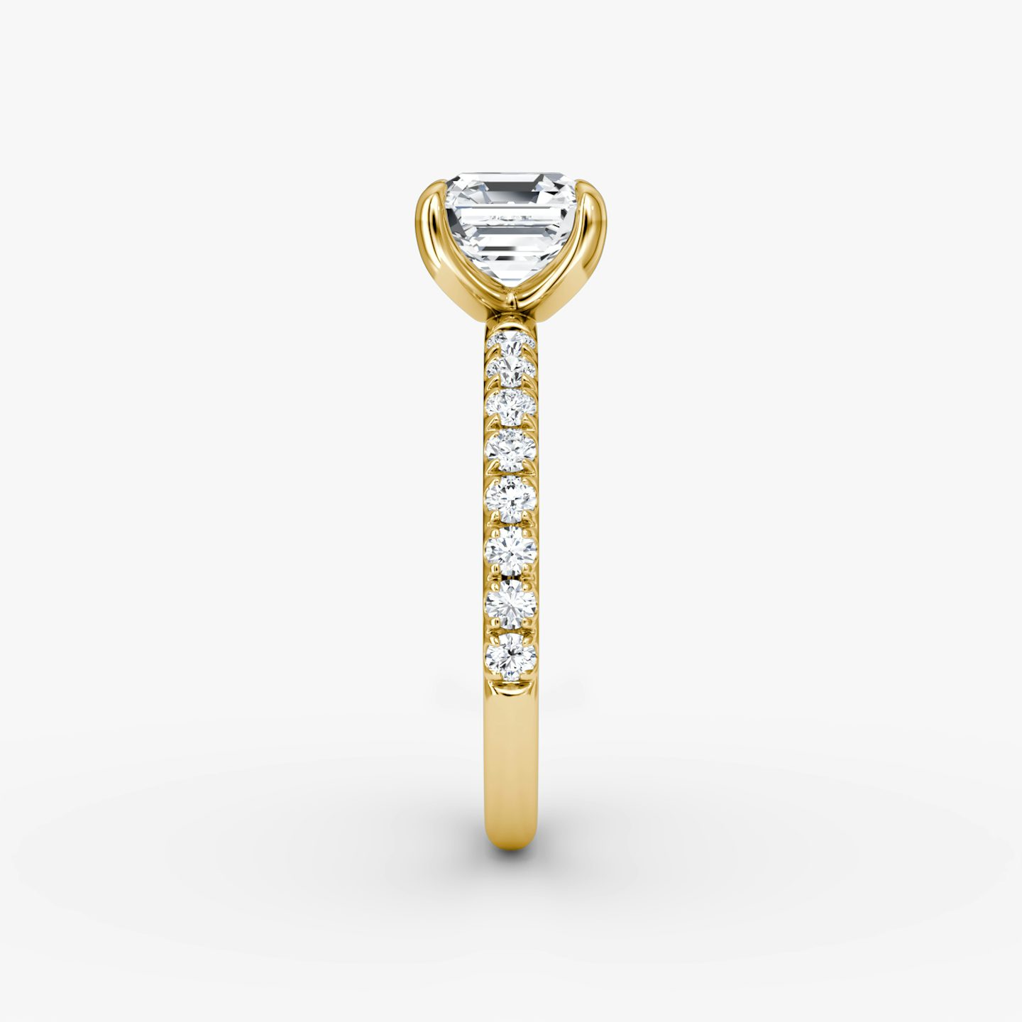 The Classic | Asscher | 18k | 18k Yellow Gold | Band width: Large | Band: Pavé | Diamond orientation: vertical | Carat weight: See full inventory