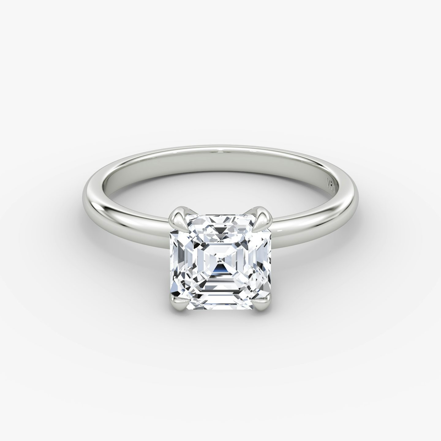 The Classic | Asscher | 18k | 18k White Gold | Band width: Large | Band: Plain | Diamond orientation: vertical | Carat weight: See full inventory