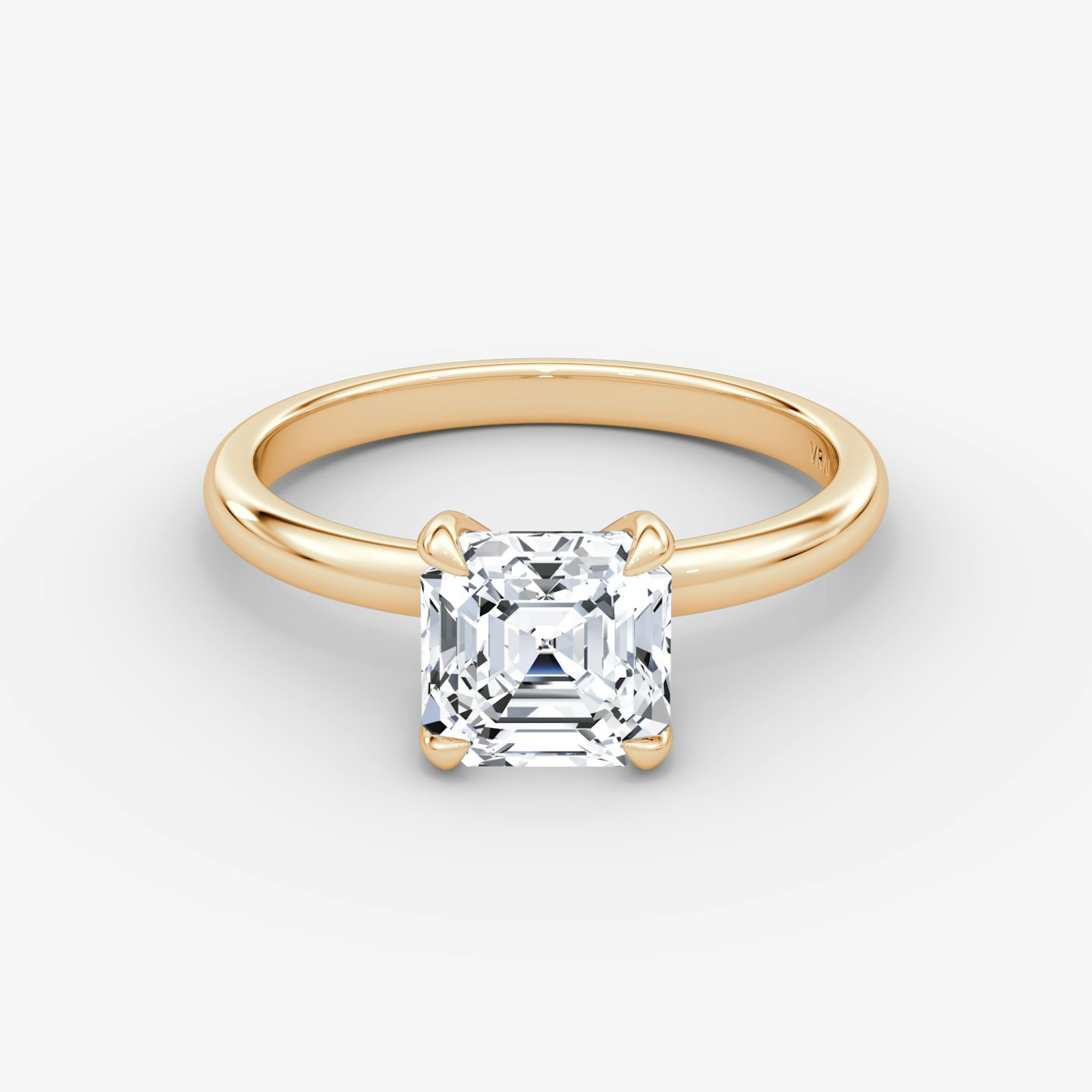 The Classic | Asscher | 14k | 14k Rose Gold | Band width: Large | Band: Plain | Diamond orientation: vertical | Carat weight: See full inventory