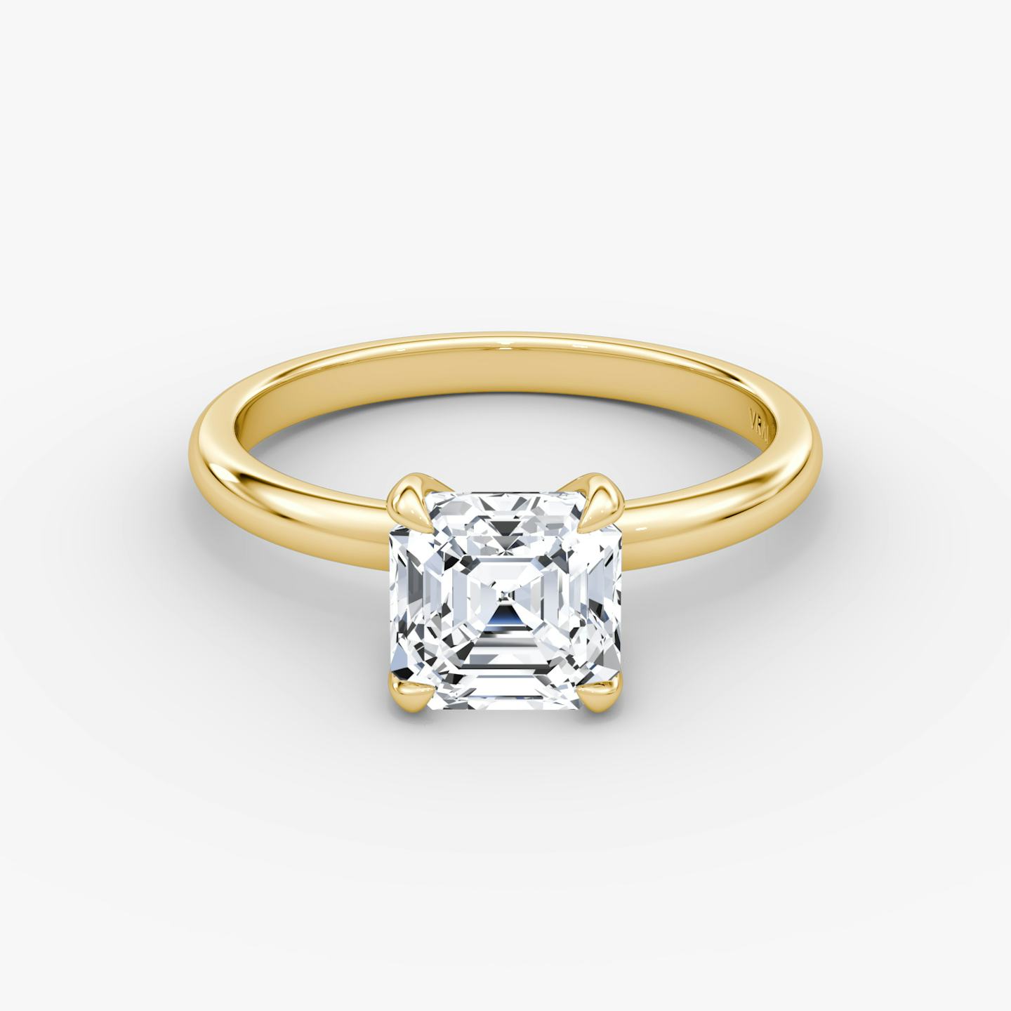 The Classic | Asscher | 18k | 18k Yellow Gold | Band width: Large | Band: Plain | Diamond orientation: vertical | Carat weight: See full inventory