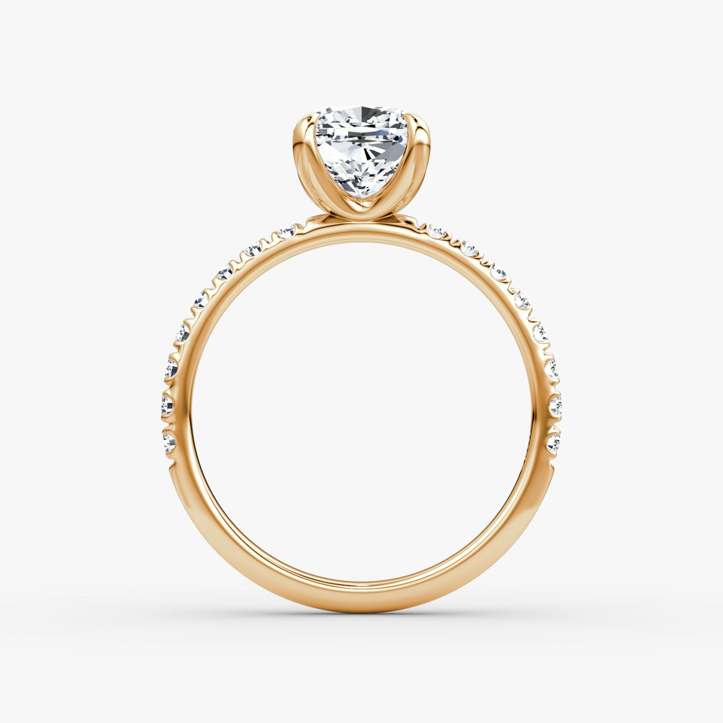 The Classic | Pavé Cushion | 14k | 14k Rose Gold | Band width: Large | Band: Pavé | Diamond orientation: vertical | Carat weight: See full inventory