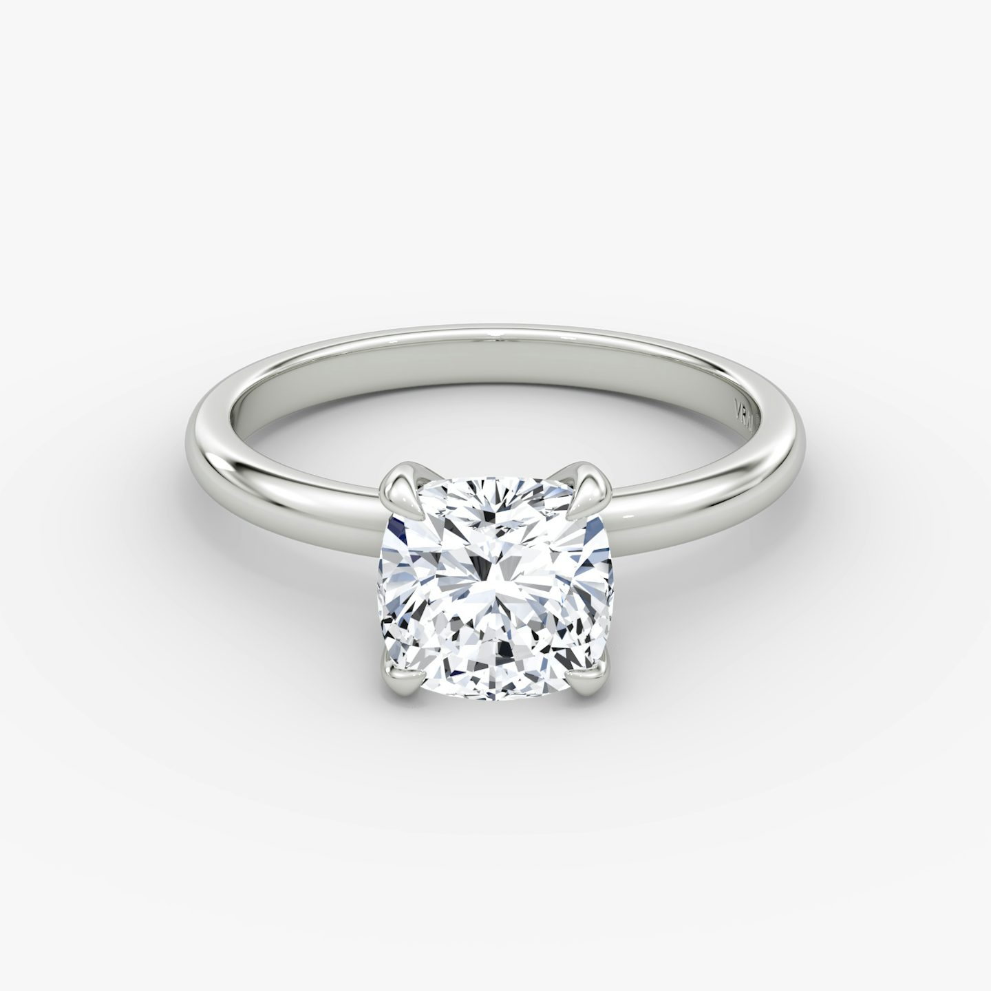 The Classic | Pavé Cushion | 18k | 18k White Gold | Band width: Large | Band: Plain | Diamond orientation: vertical | Carat weight: See full inventory