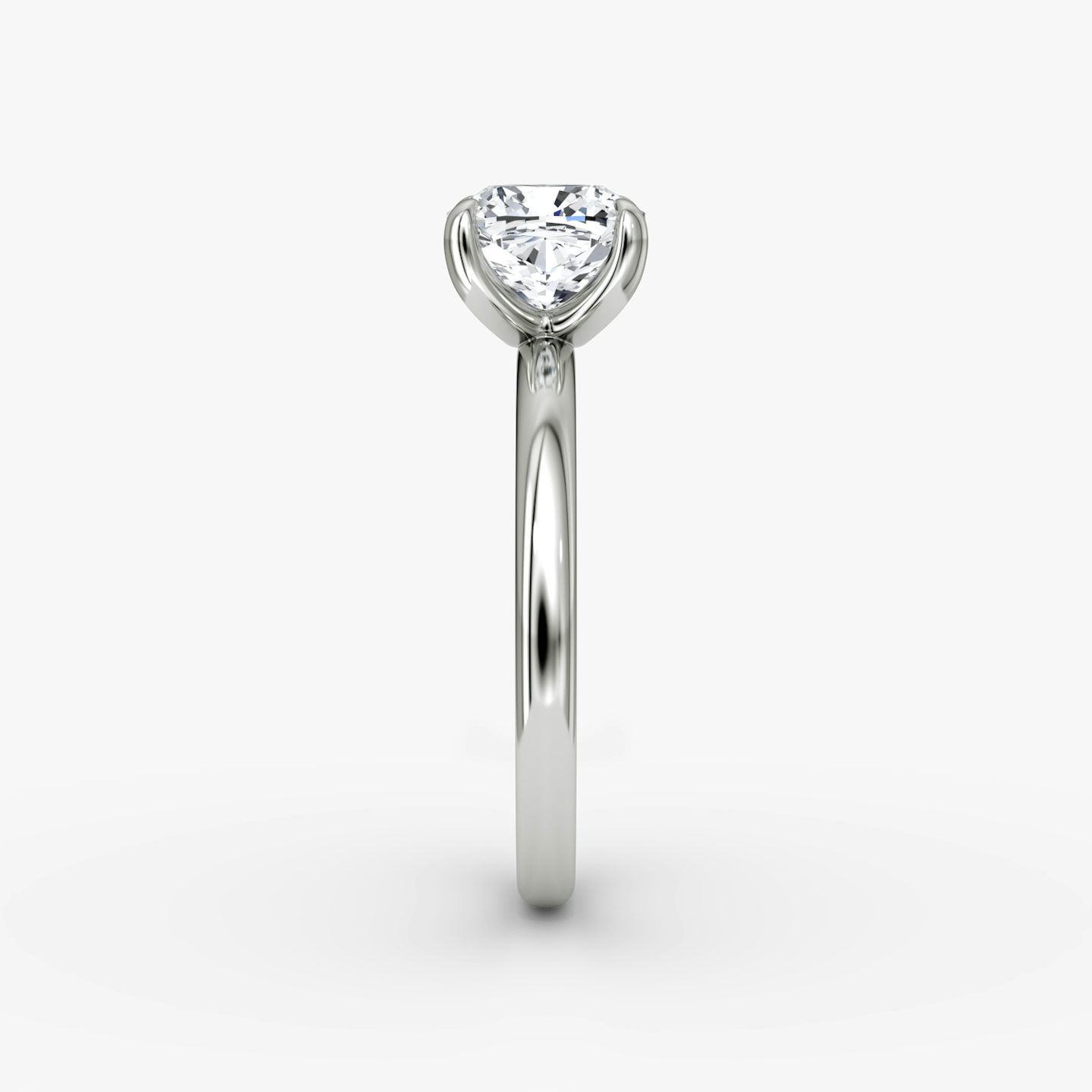 The Classic | Pavé Cushion | Platinum | Band width: Large | Band: Plain | Diamond orientation: vertical | Carat weight: See full inventory