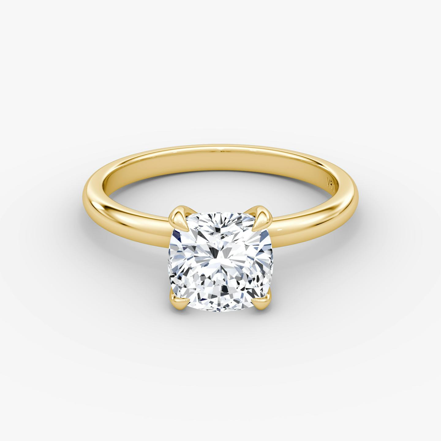 The Classic | Pavé Cushion | 18k | 18k Yellow Gold | Band width: Large | Band: Plain | Diamond orientation: vertical | Carat weight: See full inventory