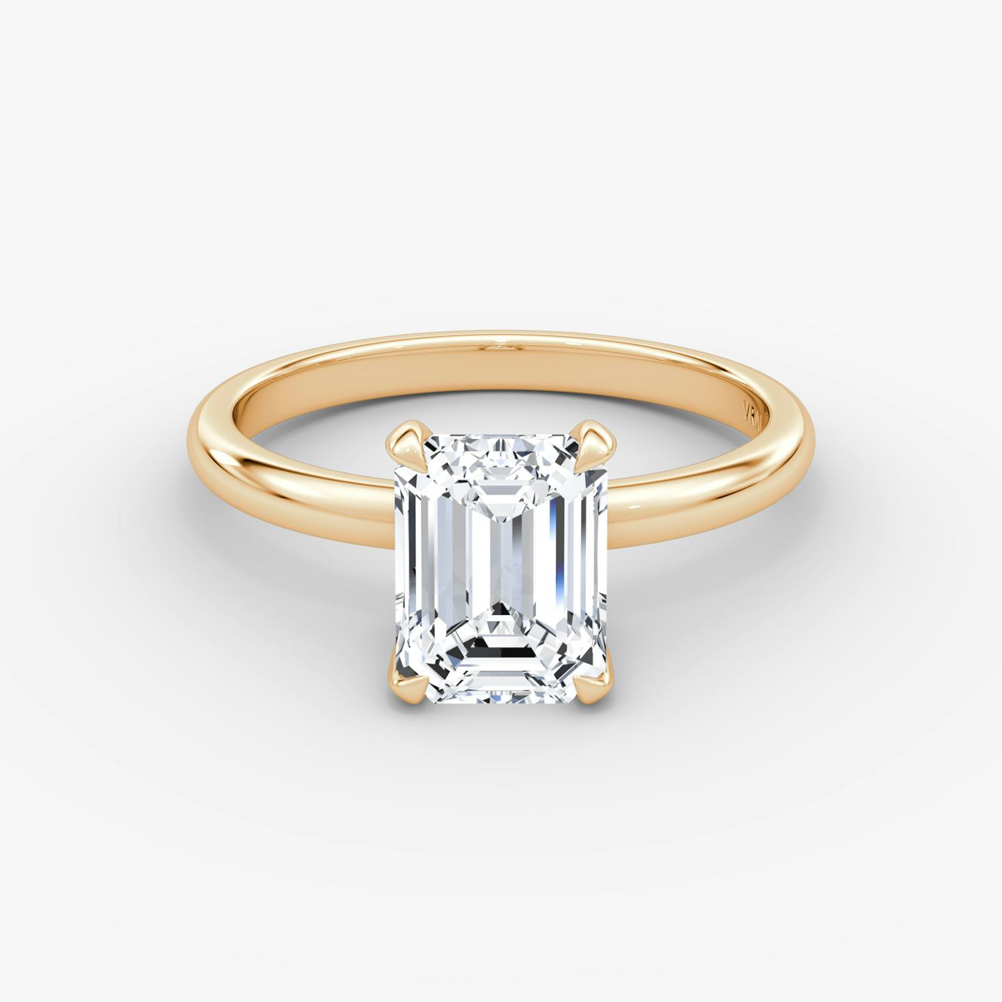 The Classic | Emerald | 14k | 14k Rose Gold | Band width: Large | Band: Plain | Diamond orientation: vertical | Carat weight: See full inventory