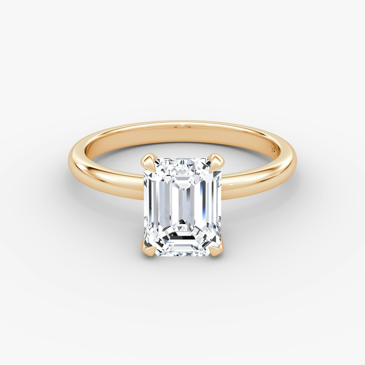 The Classic | Emerald | 14k | 14k Rose Gold | Band width: Large | Band: Plain | Diamond orientation: vertical | Carat weight: See full inventory