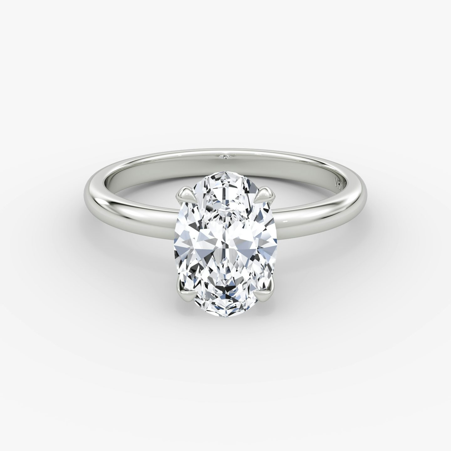 The Classic | Oval | 18k | 18k White Gold | Band width: Large | Band: Plain | Diamond orientation: vertical | Carat weight: See full inventory