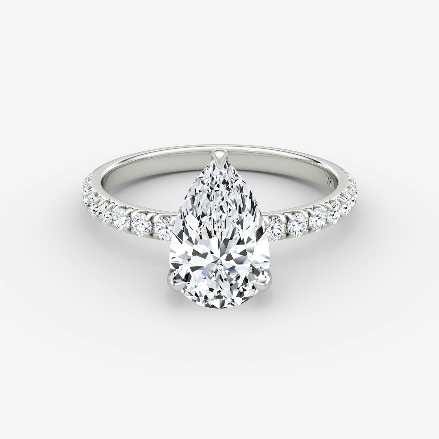 The Classic | Pear | 18k | 18k White Gold | Band width: Large | Band: Pavé | Diamond orientation: vertical | Carat weight: See full inventory
