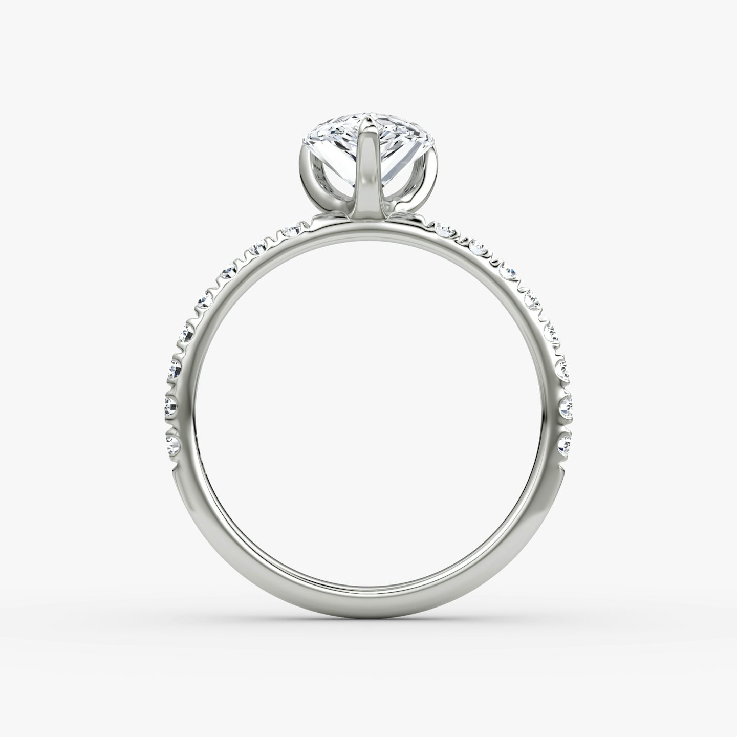 The Classic | Pear | Platinum | Band width: Large | Band: Pavé | Diamond orientation: vertical | Carat weight: See full inventory