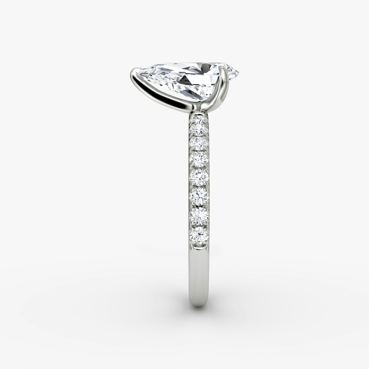The Classic | Pear | 18k | 18k White Gold | Band width: Large | Band: Pavé | Diamond orientation: vertical | Carat weight: See full inventory