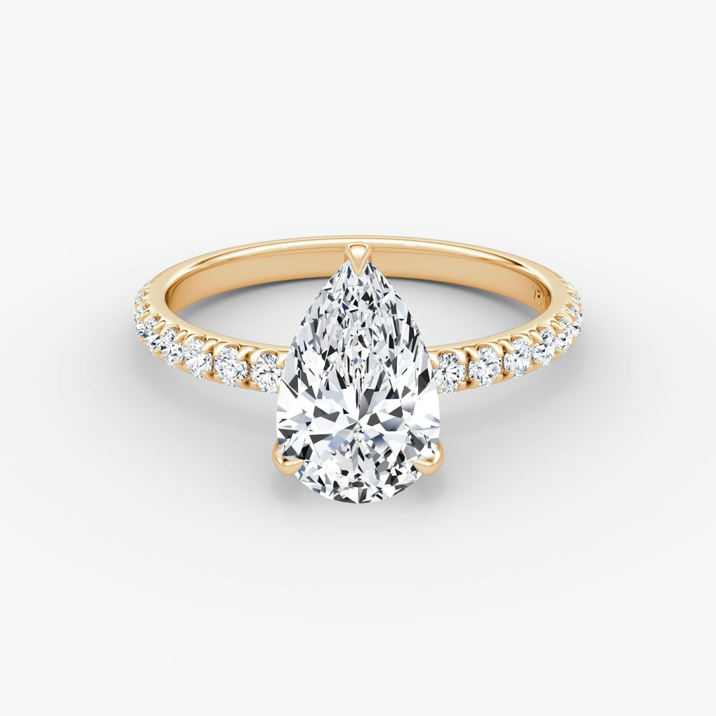 The Classic | Pear | 14k | 14k Rose Gold | Band width: Large | Band: Pavé | Diamond orientation: vertical | Carat weight: See full inventory