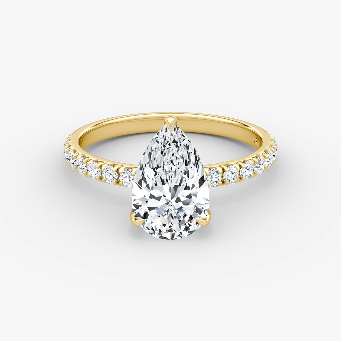 The Classic | Pear | 18k | 18k Yellow Gold | Band width: Large | Band: Pavé | Diamond orientation: vertical | Carat weight: See full inventory