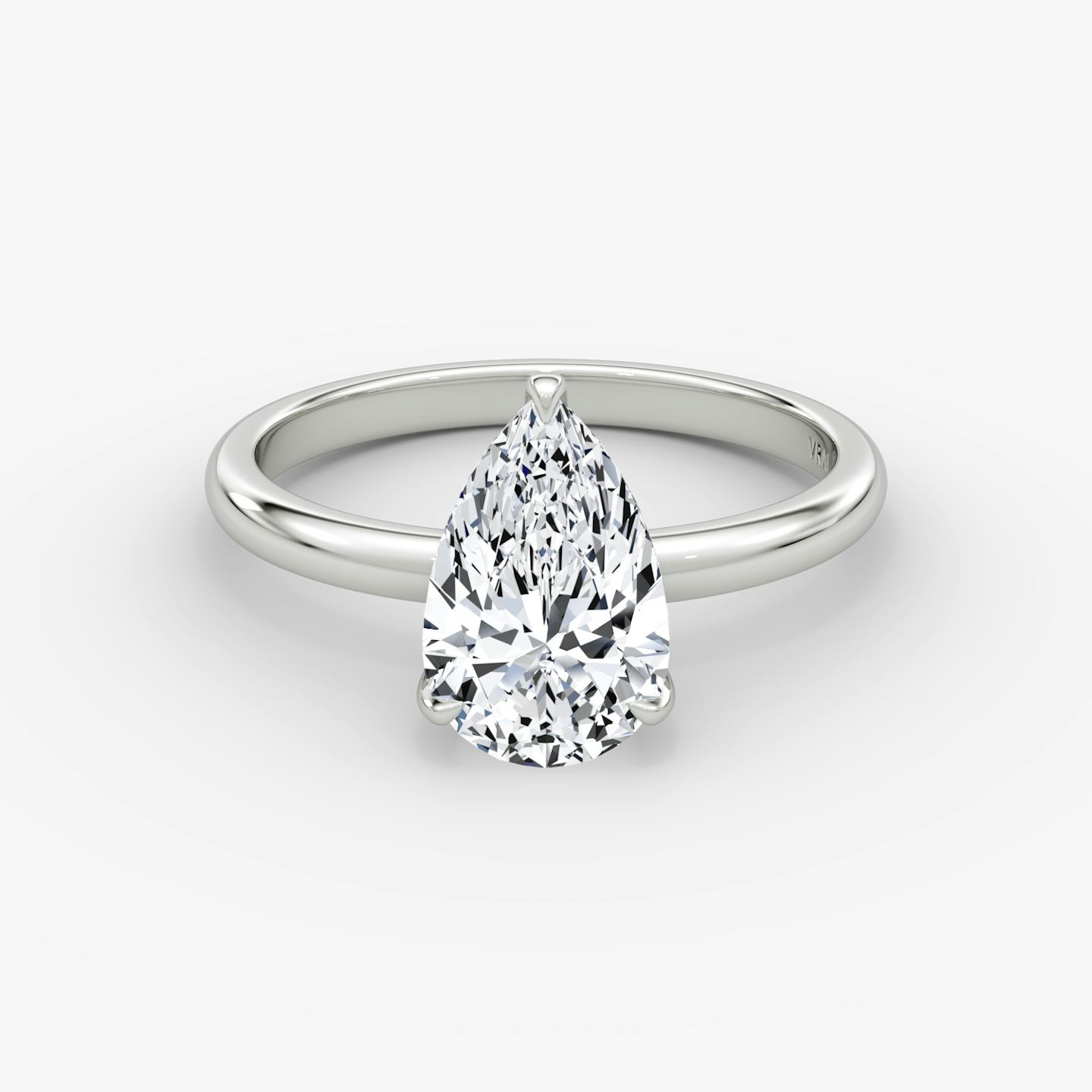 The Classic | Pear | Platinum | Band width: Large | Band: Plain | Diamond orientation: vertical | Carat weight: See full inventory