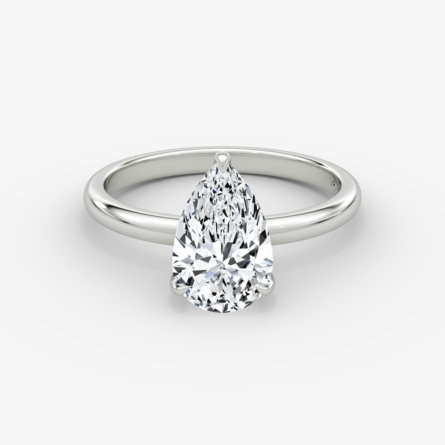 The Classic | Pear | 18k | 18k White Gold | Band width: Large | Band: Plain | Diamond orientation: vertical | Carat weight: See full inventory