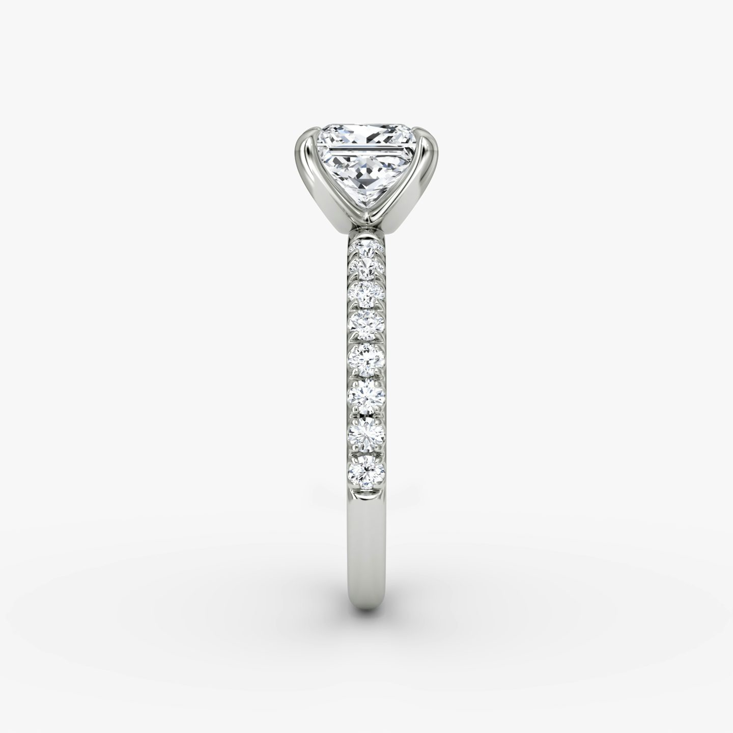 The Classic | Princess | Platinum | Band width: Large | Band: Pavé | Diamond orientation: vertical | Carat weight: See full inventory