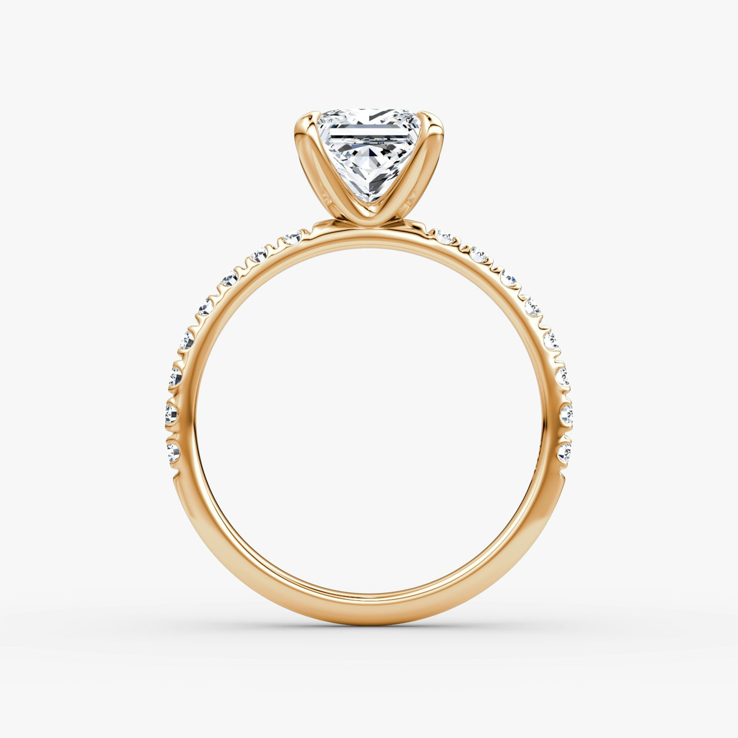 The Classic | Princess | 14k | 14k Rose Gold | Band width: Large | Band: Pavé | Diamond orientation: vertical | Carat weight: See full inventory