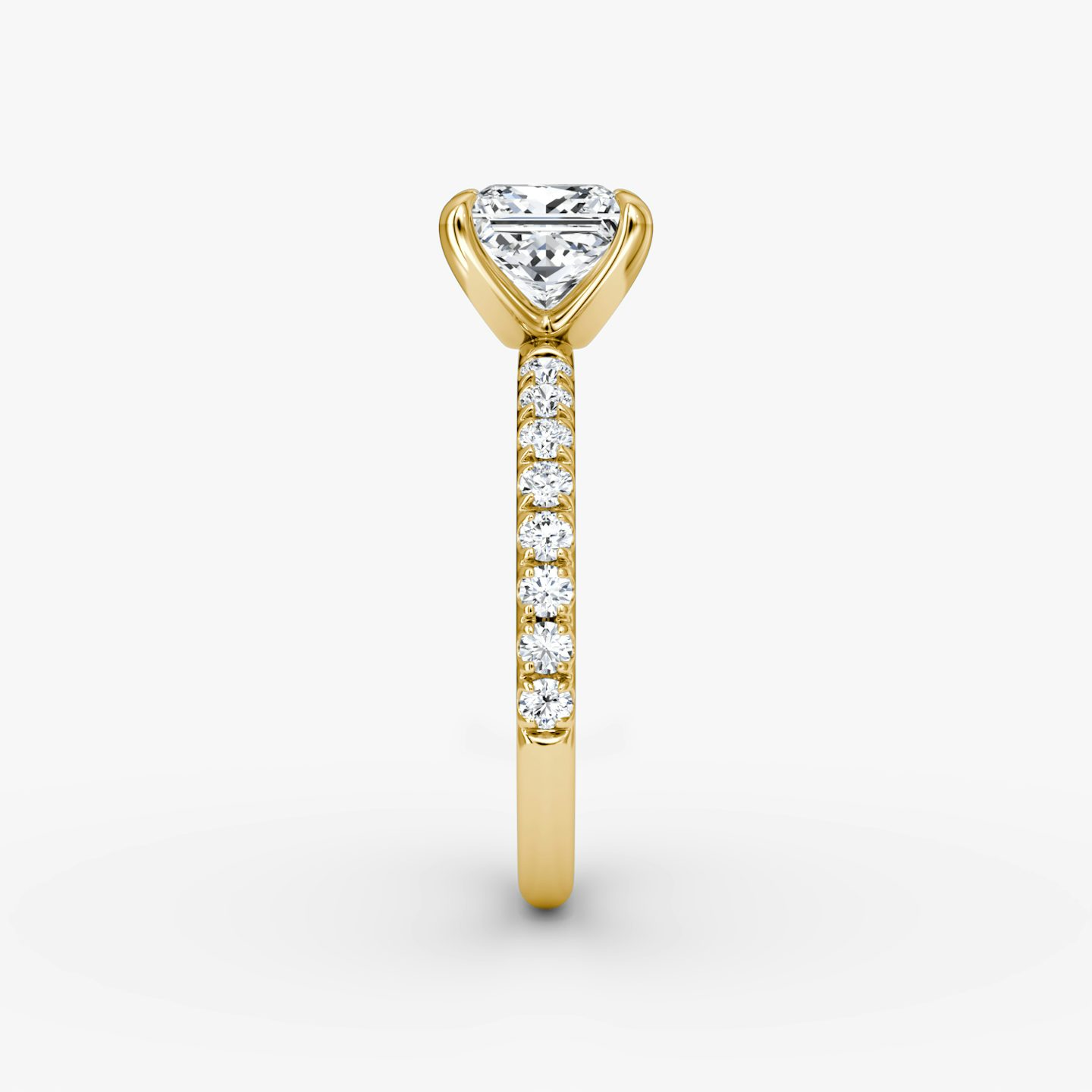 The Classic | Princess | 18k | 18k Yellow Gold | Band width: Large | Band: Pavé | Diamond orientation: vertical | Carat weight: See full inventory
