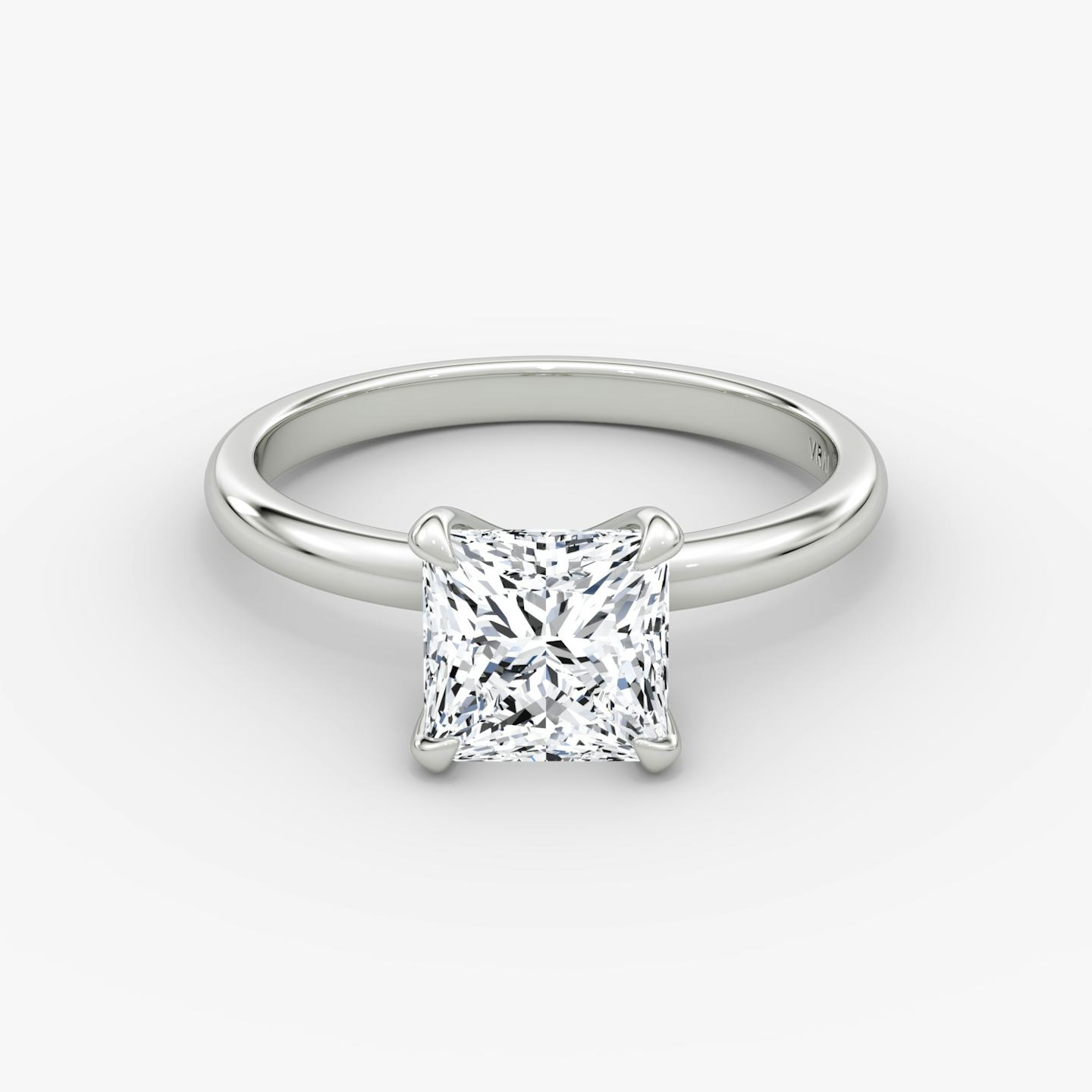 The Classic | Princess | 18k | 18k White Gold | Band width: Large | Band: Plain | Diamond orientation: vertical | Carat weight: See full inventory