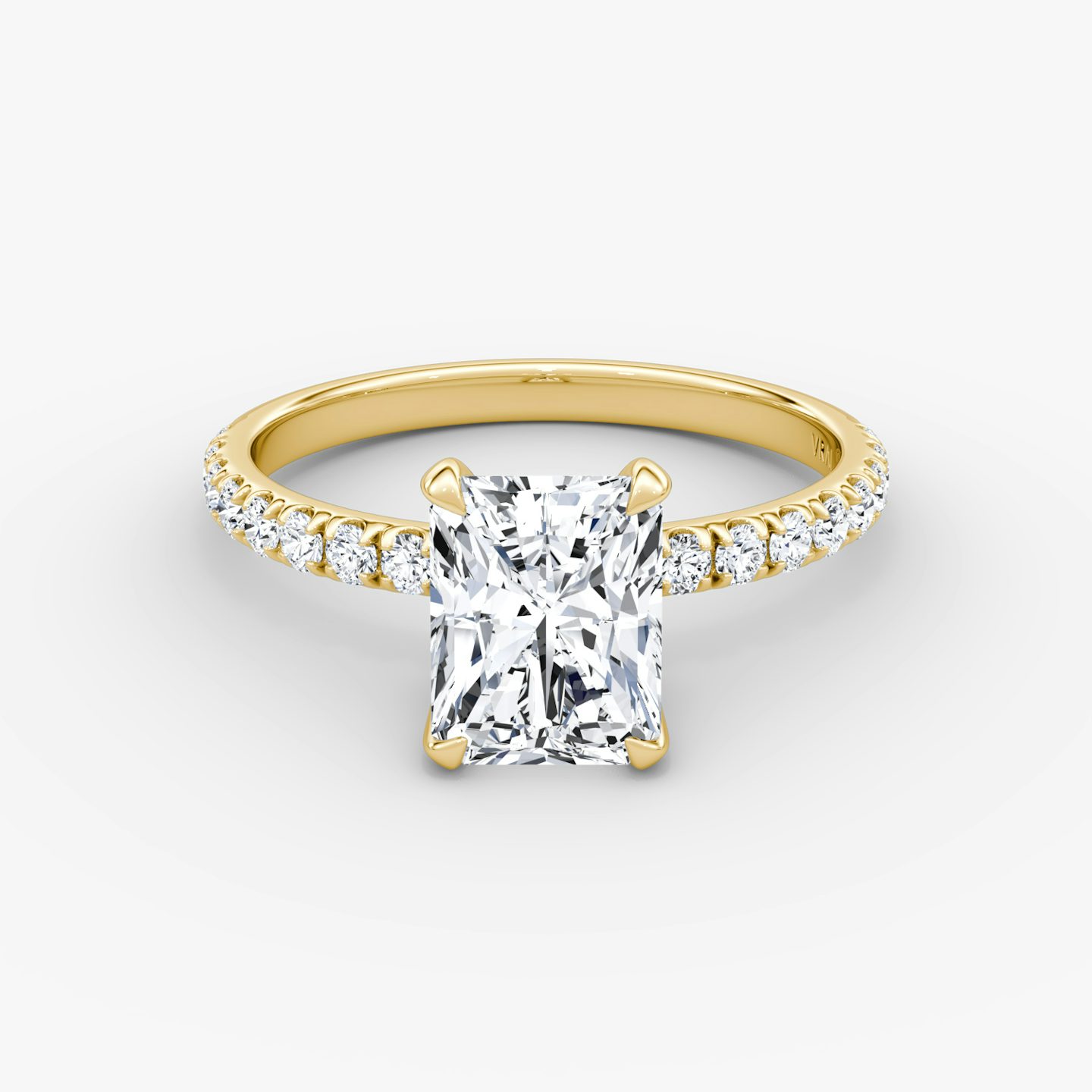 The Classic | Radiant | 18k | 18k Yellow Gold | Band width: Large | Band: Pavé | Diamond orientation: vertical | Carat weight: See full inventory