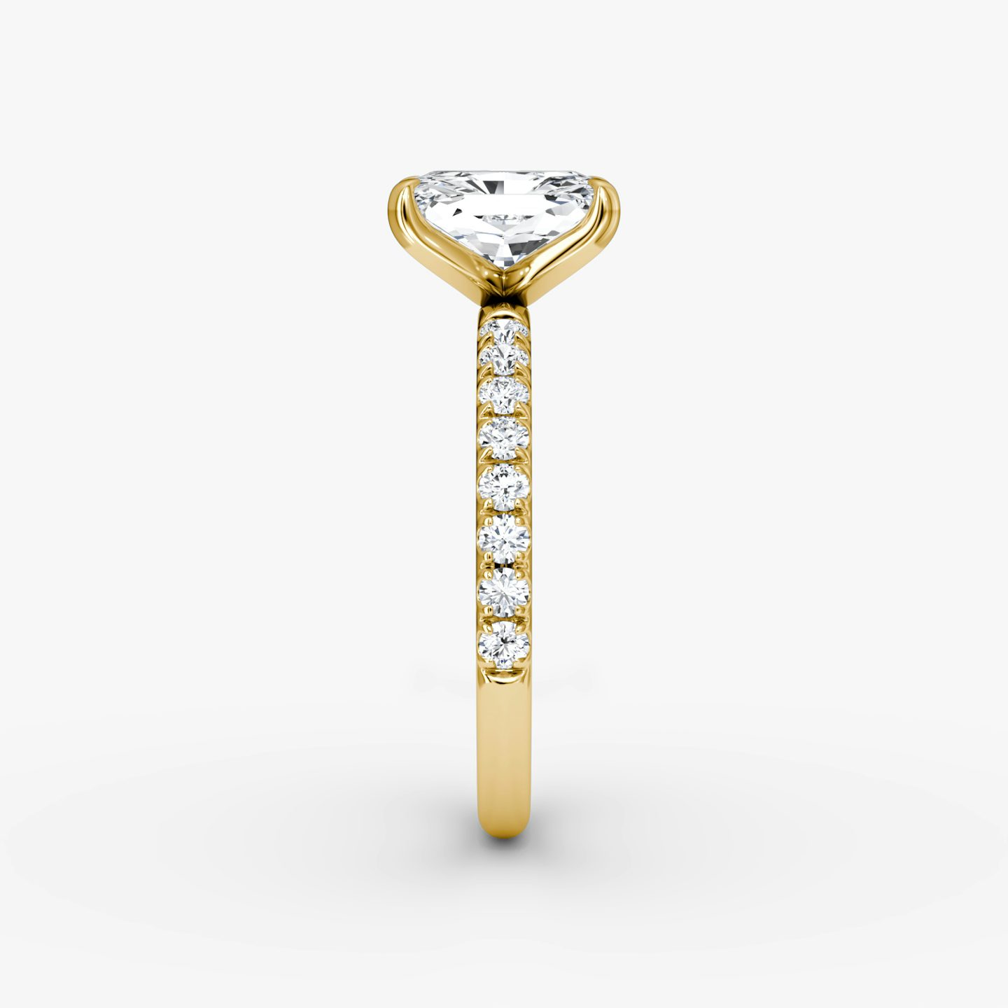 The Classic | Radiant | 18k | 18k Yellow Gold | Band width: Large | Band: Pavé | Diamond orientation: vertical | Carat weight: See full inventory