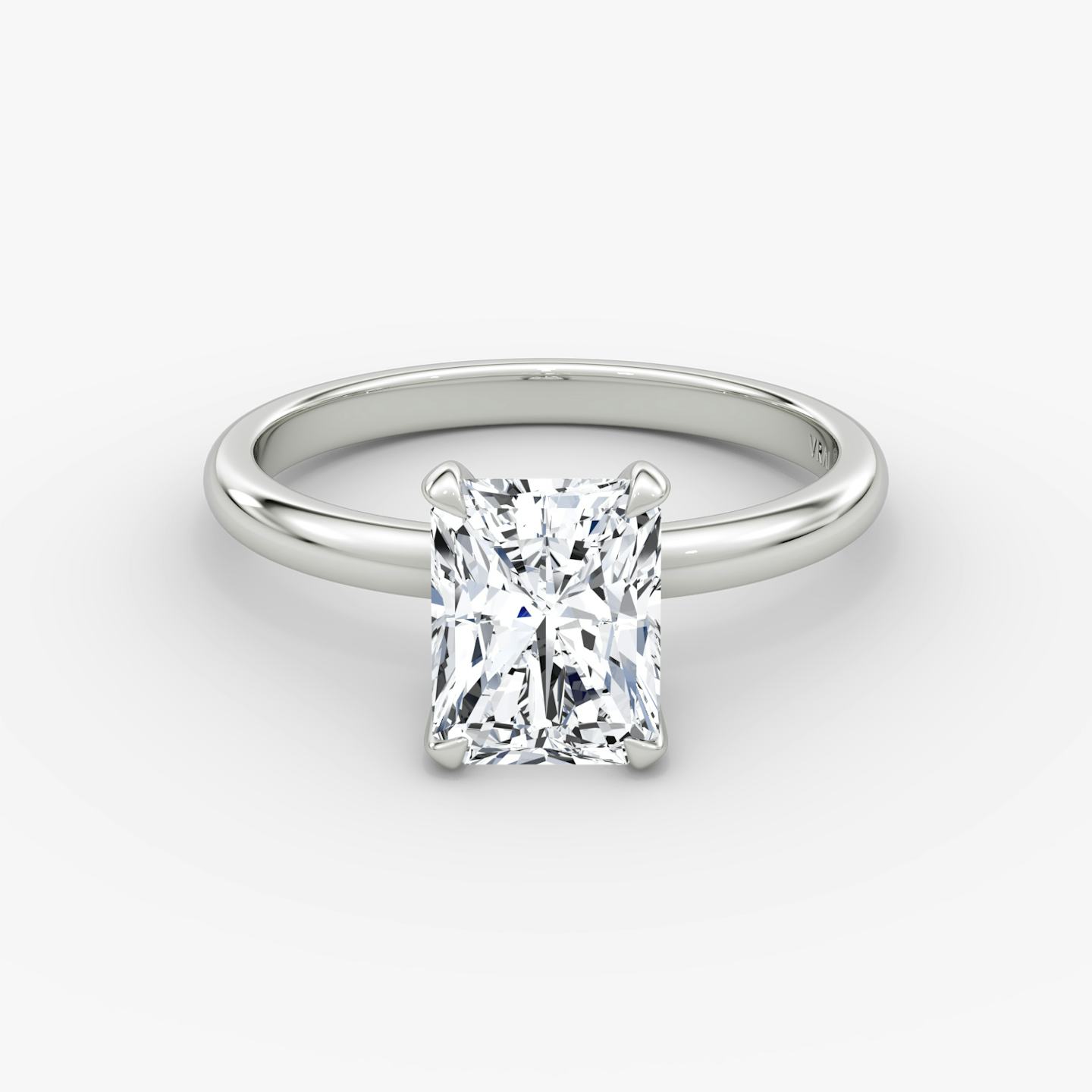 The Classic | Radiant | 18k | 18k White Gold | Band width: Large | Band: Plain | Diamond orientation: vertical | Carat weight: See full inventory