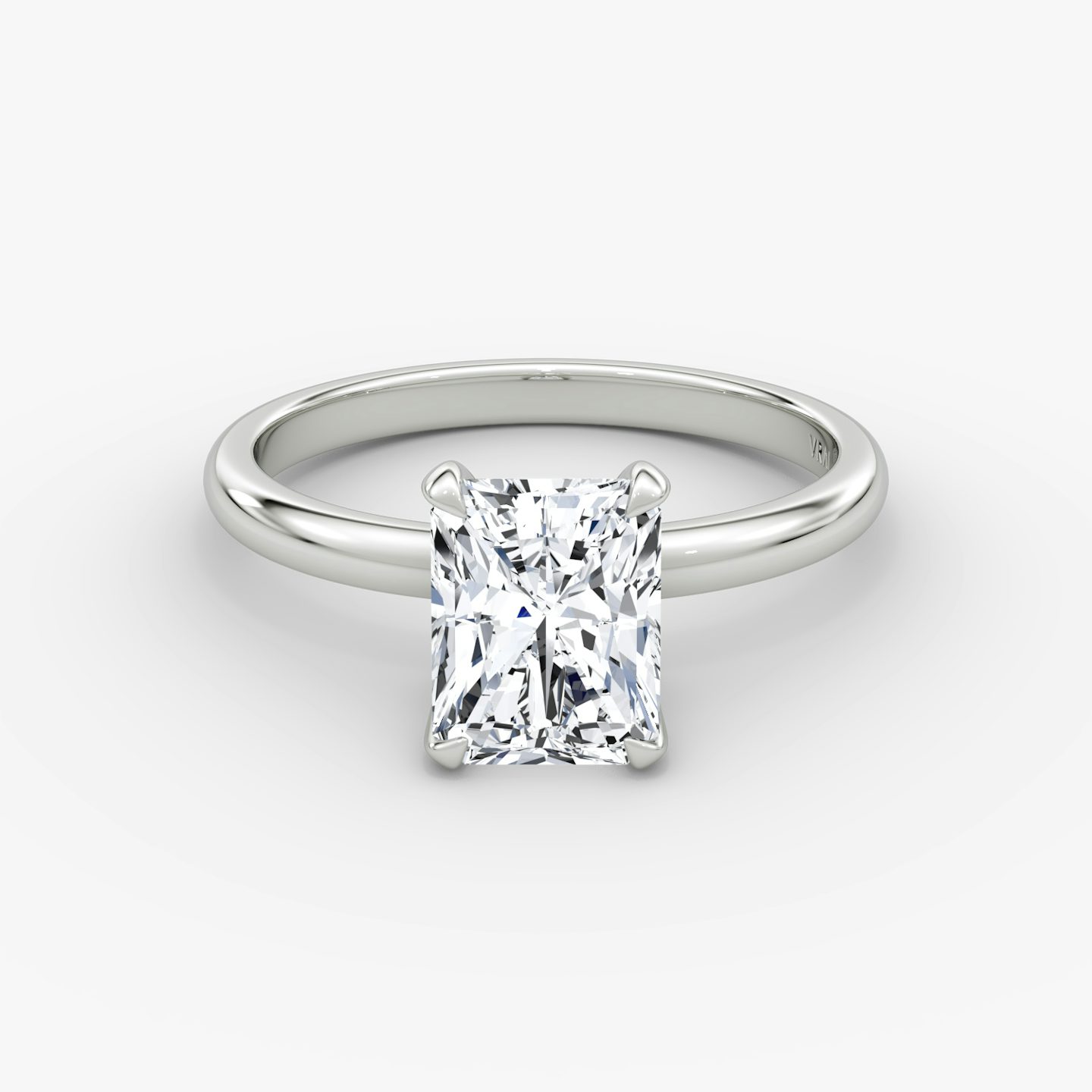 The Classic | Radiant | Platinum | Band width: Large | Band: Plain | Diamond orientation: vertical | Carat weight: See full inventory