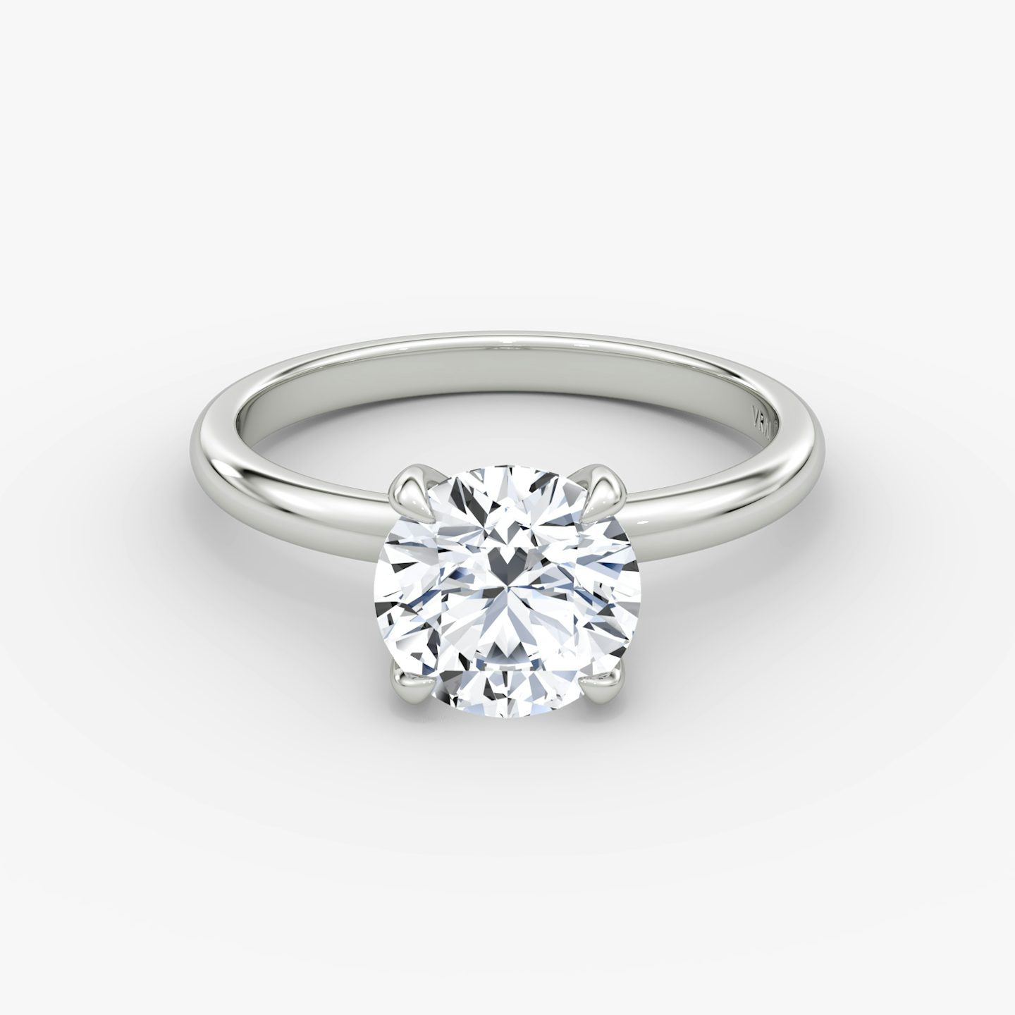 The Classic | Round Brilliant | 18k | 18k White Gold | Band width: Large | Band: Plain | Carat weight: 1½ | Diamond orientation: vertical