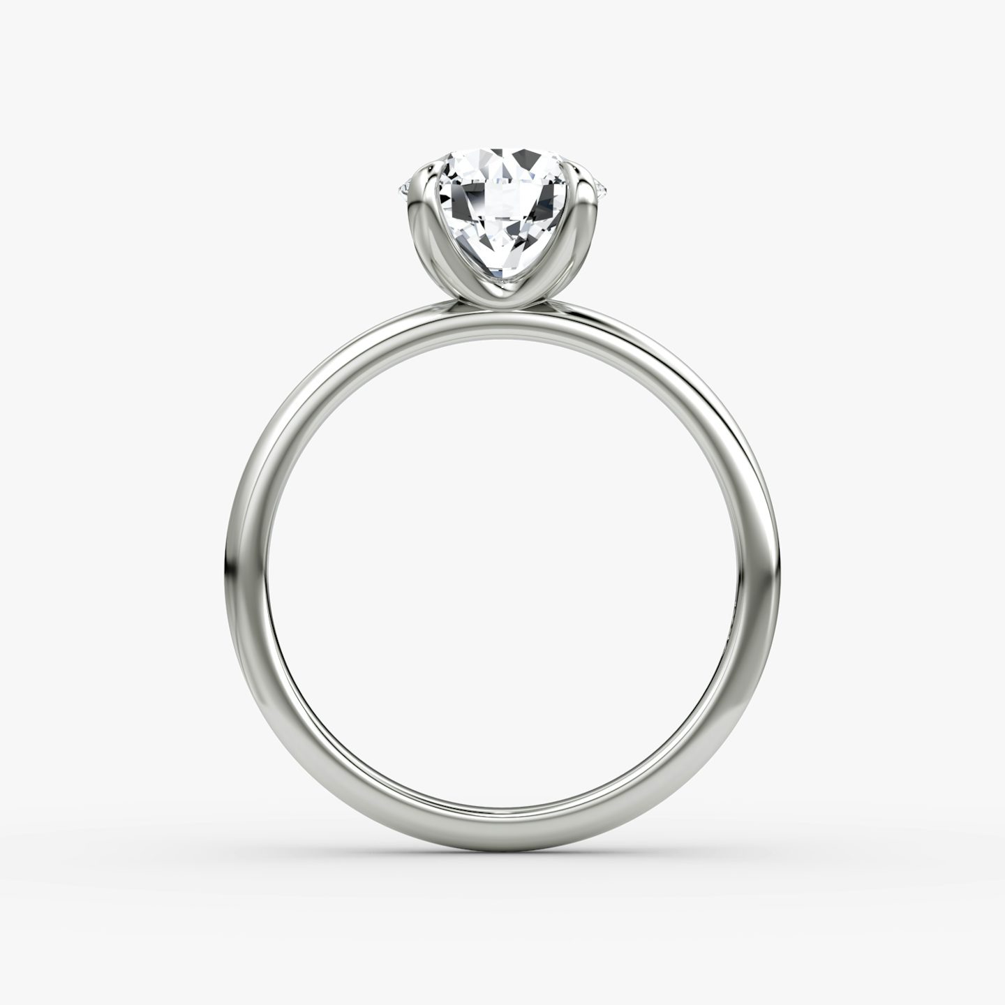 The Classic | Round Brilliant | 18k | 18k White Gold | Band width: Large | Band: Plain | Carat weight: See full inventory | Diamond orientation: vertical