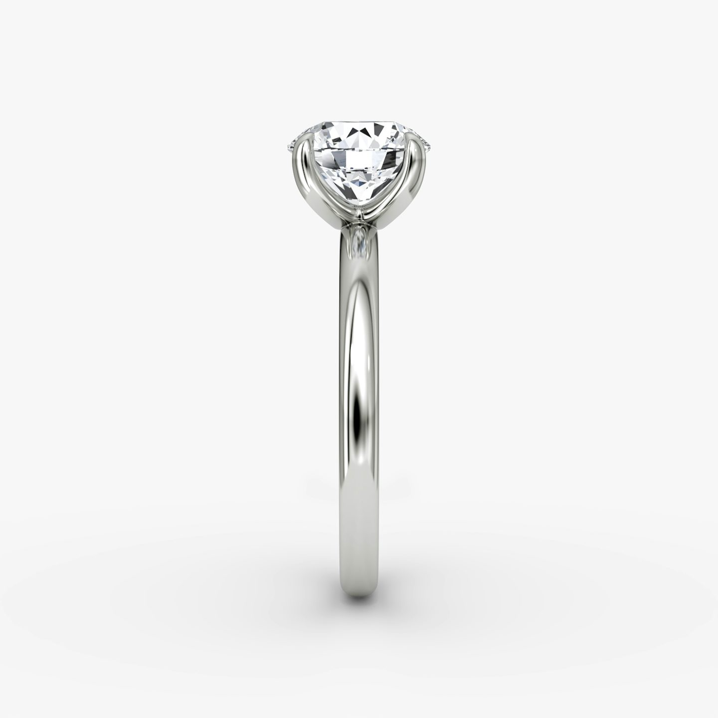 Bague de fiançailles Classic | Rond Brillant | 18k | Or blanc 18 carats | Largeur de l'anneau: Large | Anneau: Simple | Poids en carats: 1 | Orientation du diamant: vertical