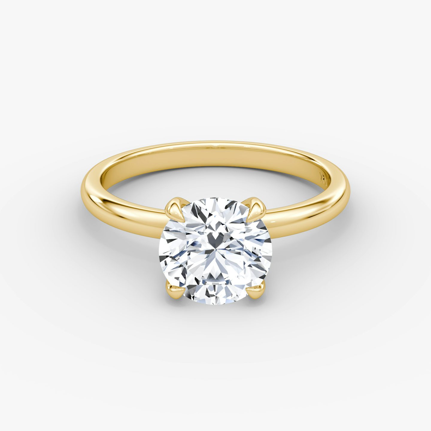 The Classic | Round Brilliant | 18k | 18k Yellow Gold | Band width: Large | Band: Plain | Carat weight: 1 | Diamond orientation: vertical